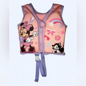 Disney Junior Minnie Mouse Pink Fabric Child Swim Vest, Small/Medium Up To 40lbs